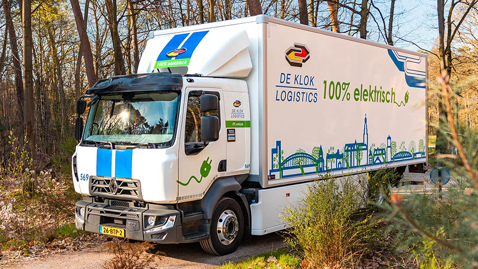 Elektrische vrachtwagen van De Klok Logistics